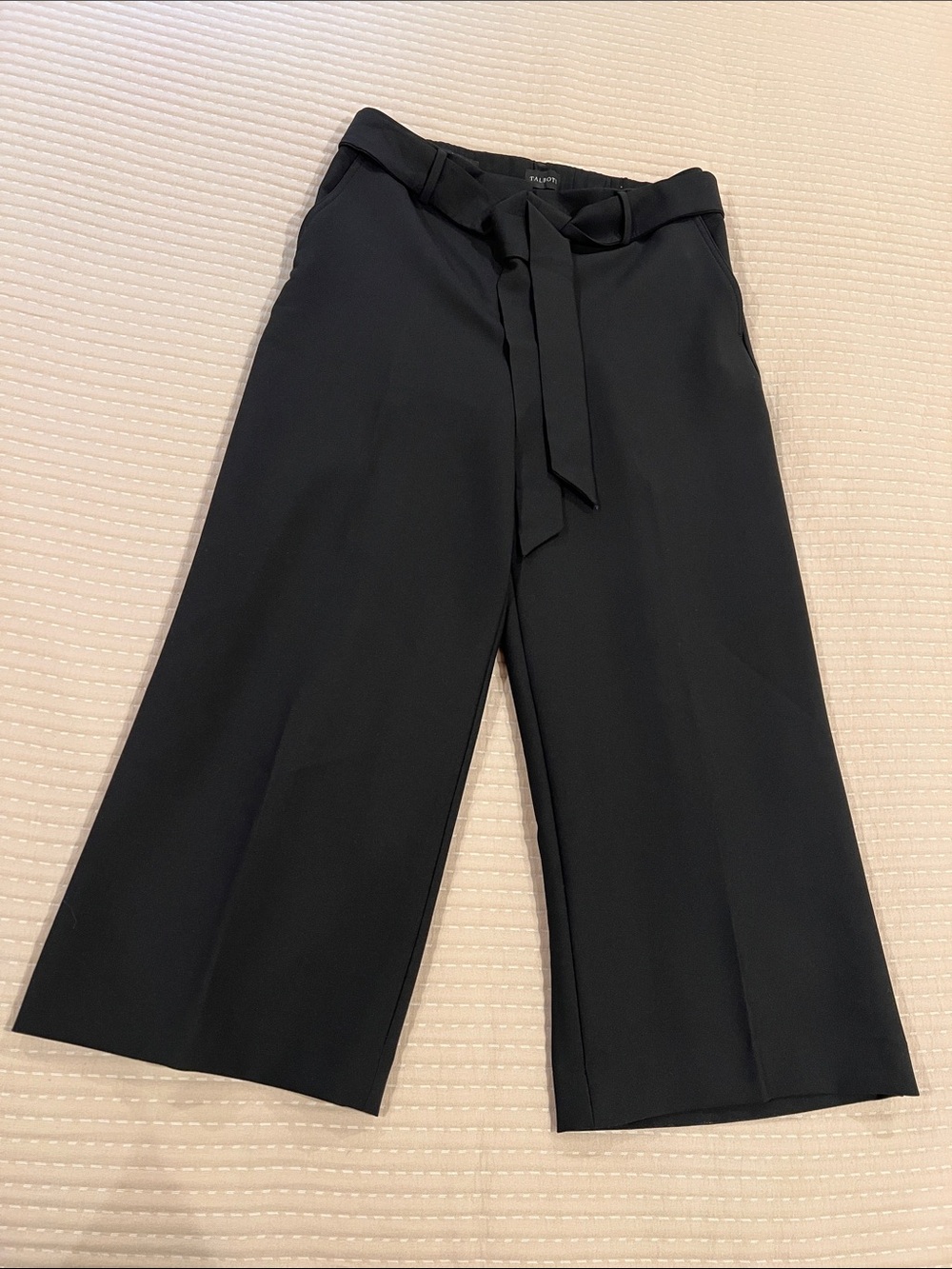 Talbots Belted Wide Leg Crop Trousers